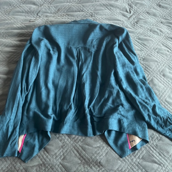 NWT Anthropologie Turquoise Relaxed Blazer - Picture 3 of 7